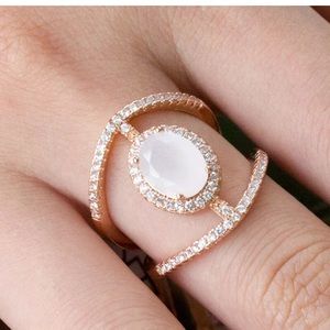 3/$40 Oval Cut Moonstone 14K Rose Gold P Ring 7
